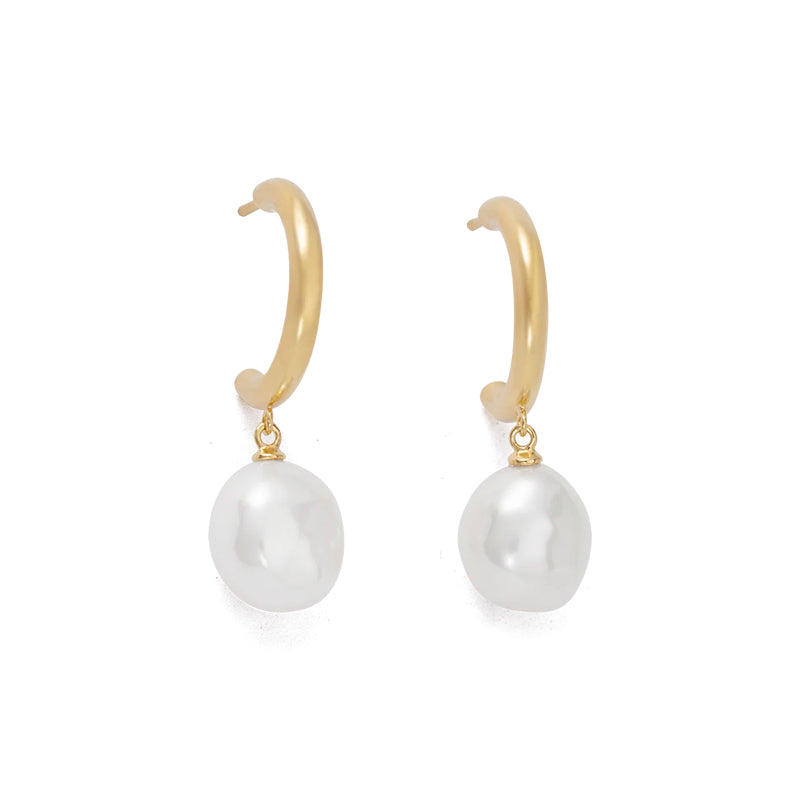 PEARL DROP HOOPS – SILVERSHOP