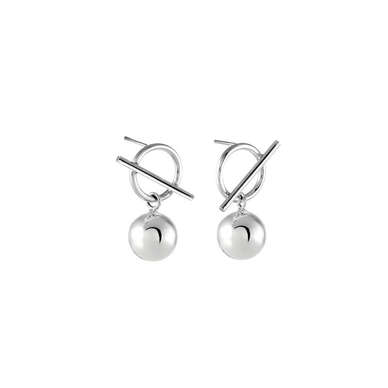 BALL AND T BAR DROP EARRINGS – SILVERSHOP