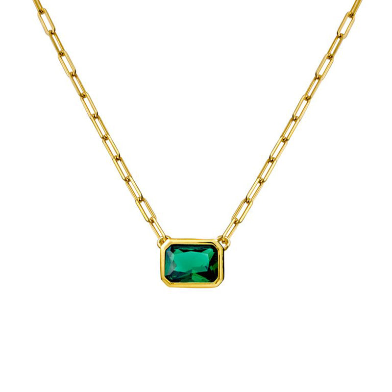 EMERALD PAPERCLIP NECKLACE – SILVERSHOP